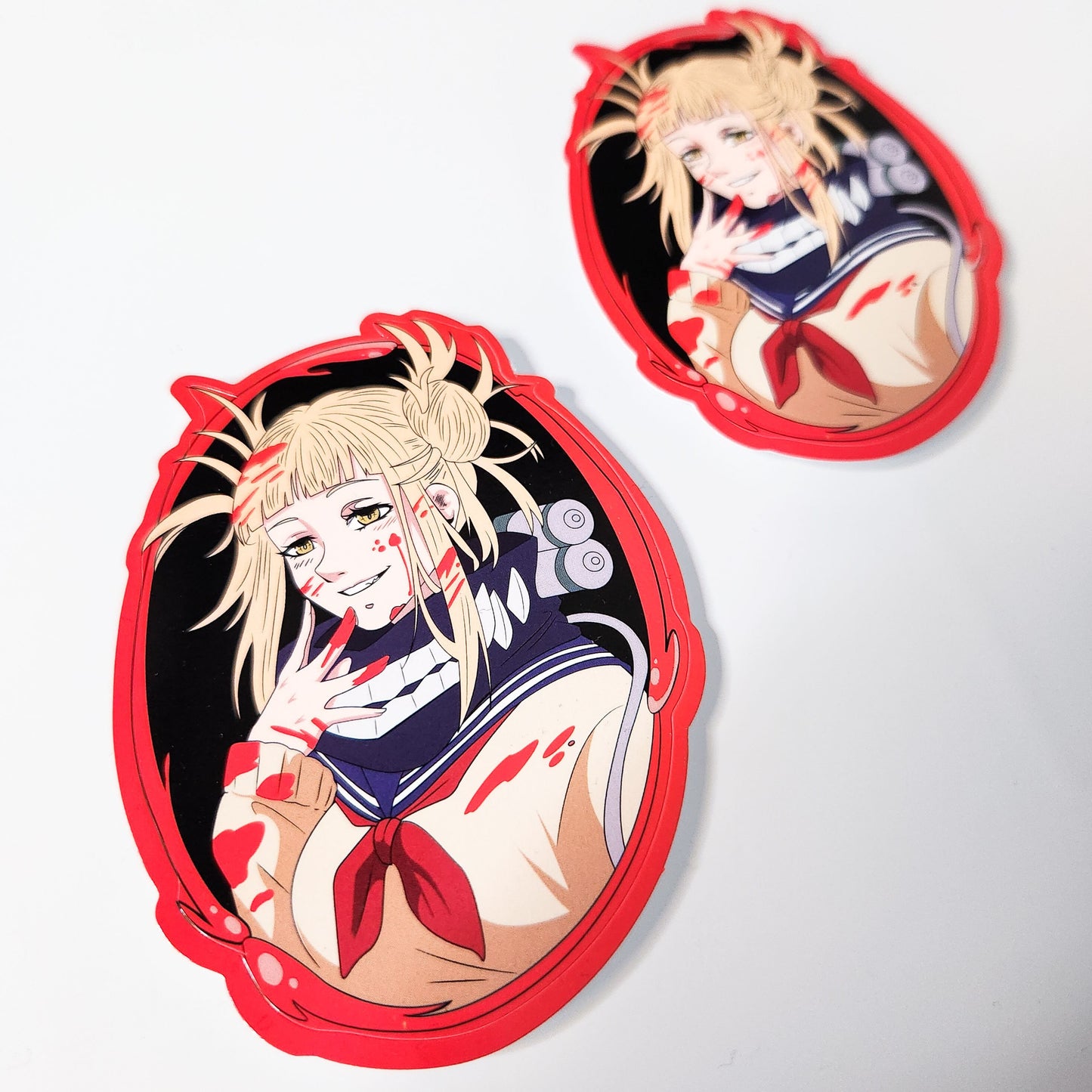 Cute Blood Villain Anime Girl Stickers - Anime Waifu - Crazy anime girl - Anime Manga Stickers