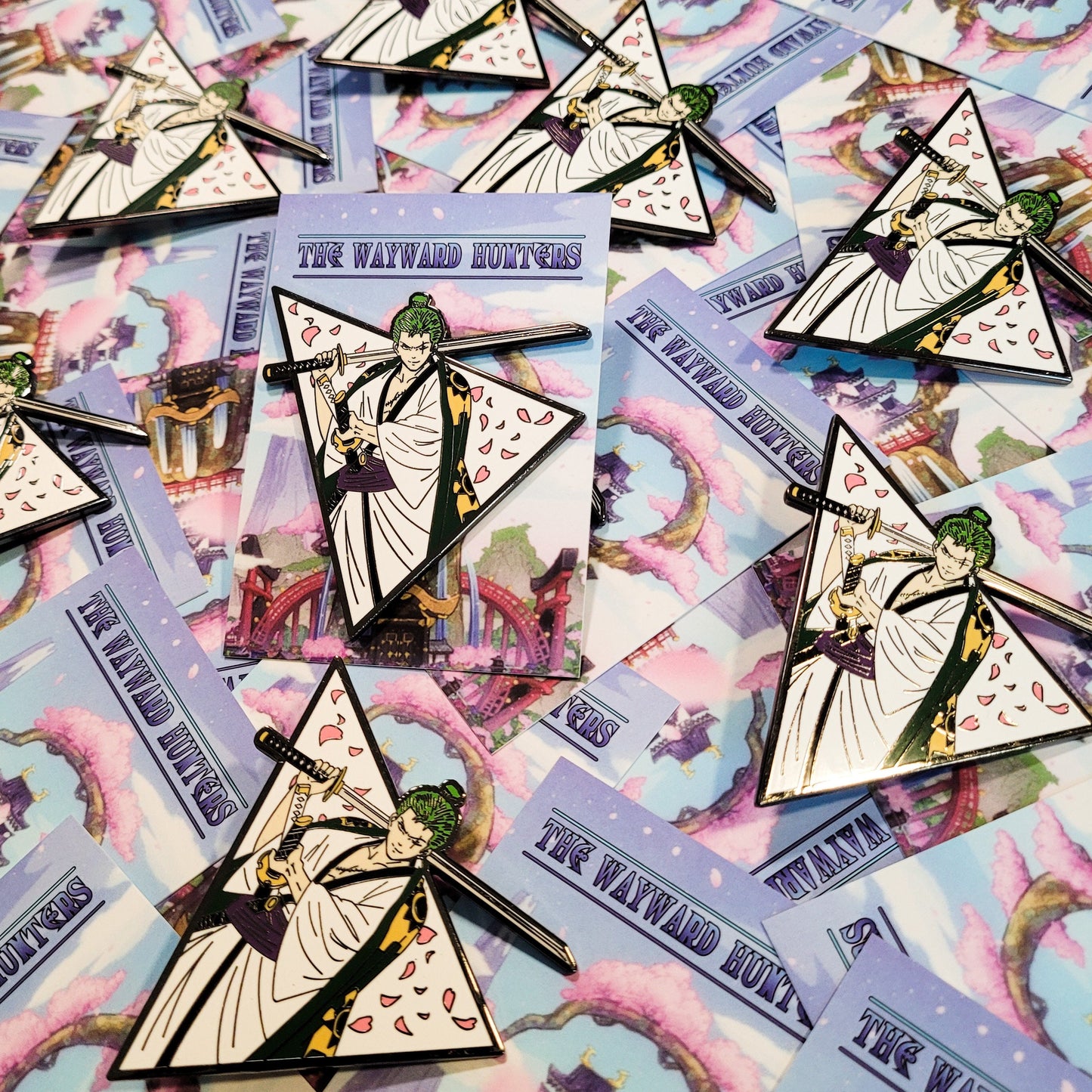 Pirate Hunter - Anime Manga Cute Enamel Pins - World's greatest swordsman - Anime Pirates - Moss head lapel pin