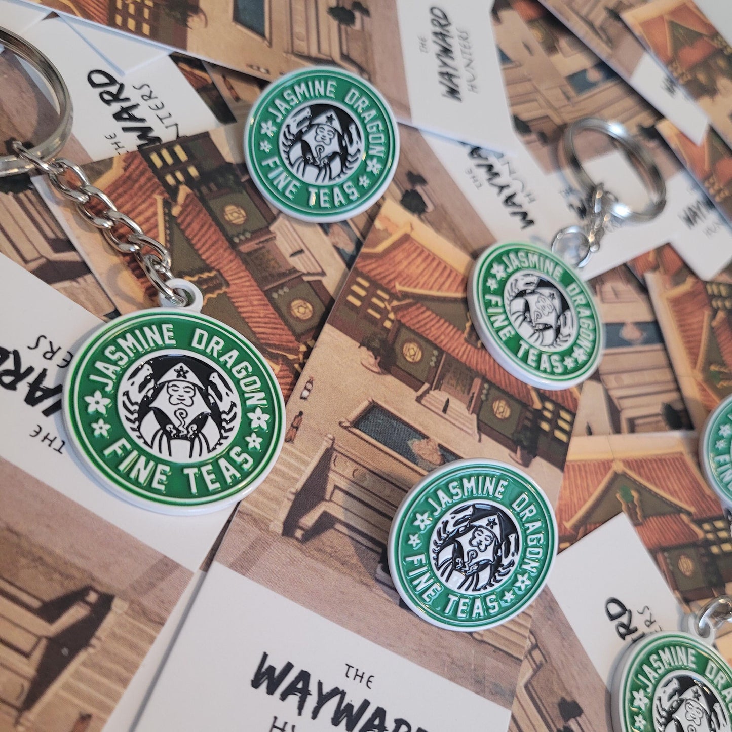 Jasmine Dragon Fine Teas | Atla style Enamel Pin & Keychain Combo!