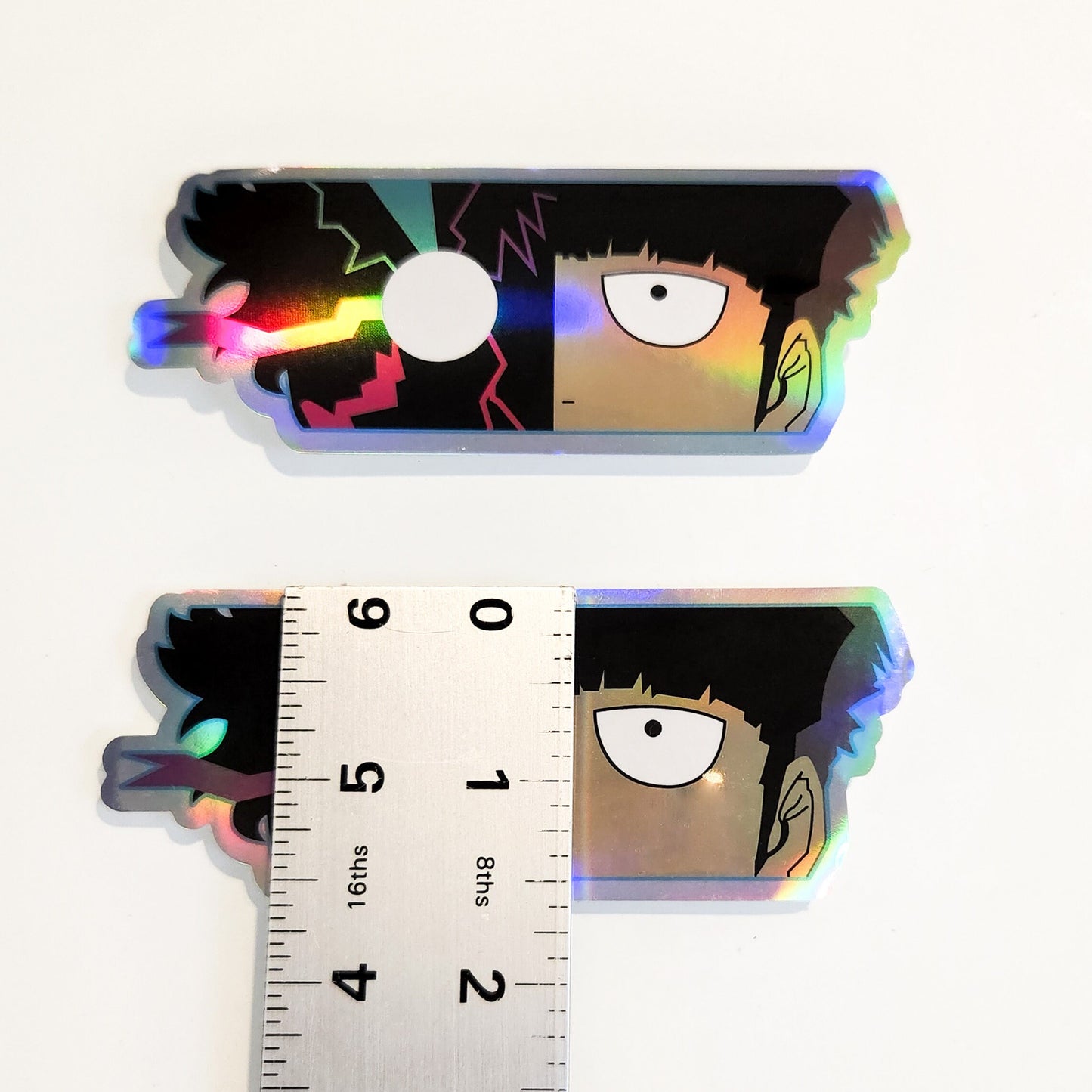 2 Psychic Boy Anime Inspired Holographic Stickers - Psycho Helmet Leader - Psycho Powers Boy Holo Sticker - 2 Stickers