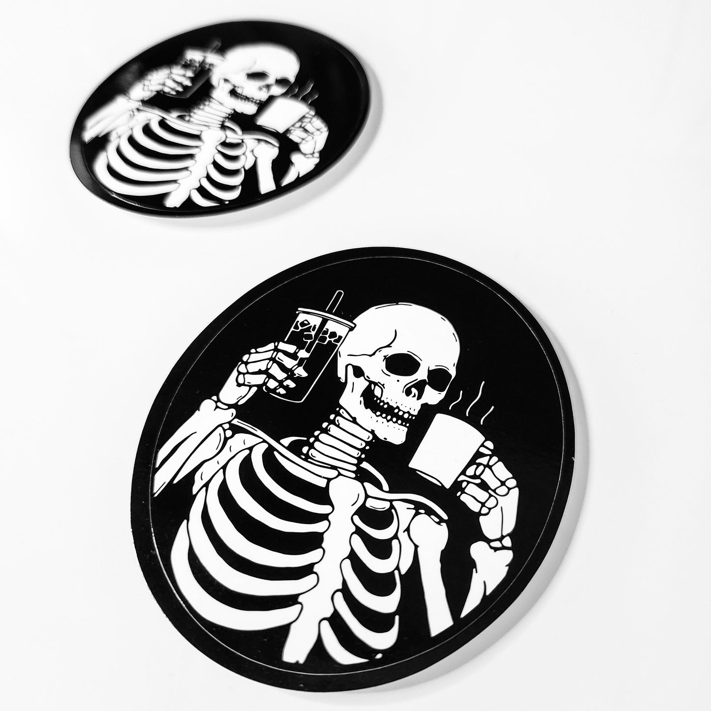 Coffee Addict Sticker - Skeleton Coffee & Iced Coffee Stickers - Coffee Themed Sticker