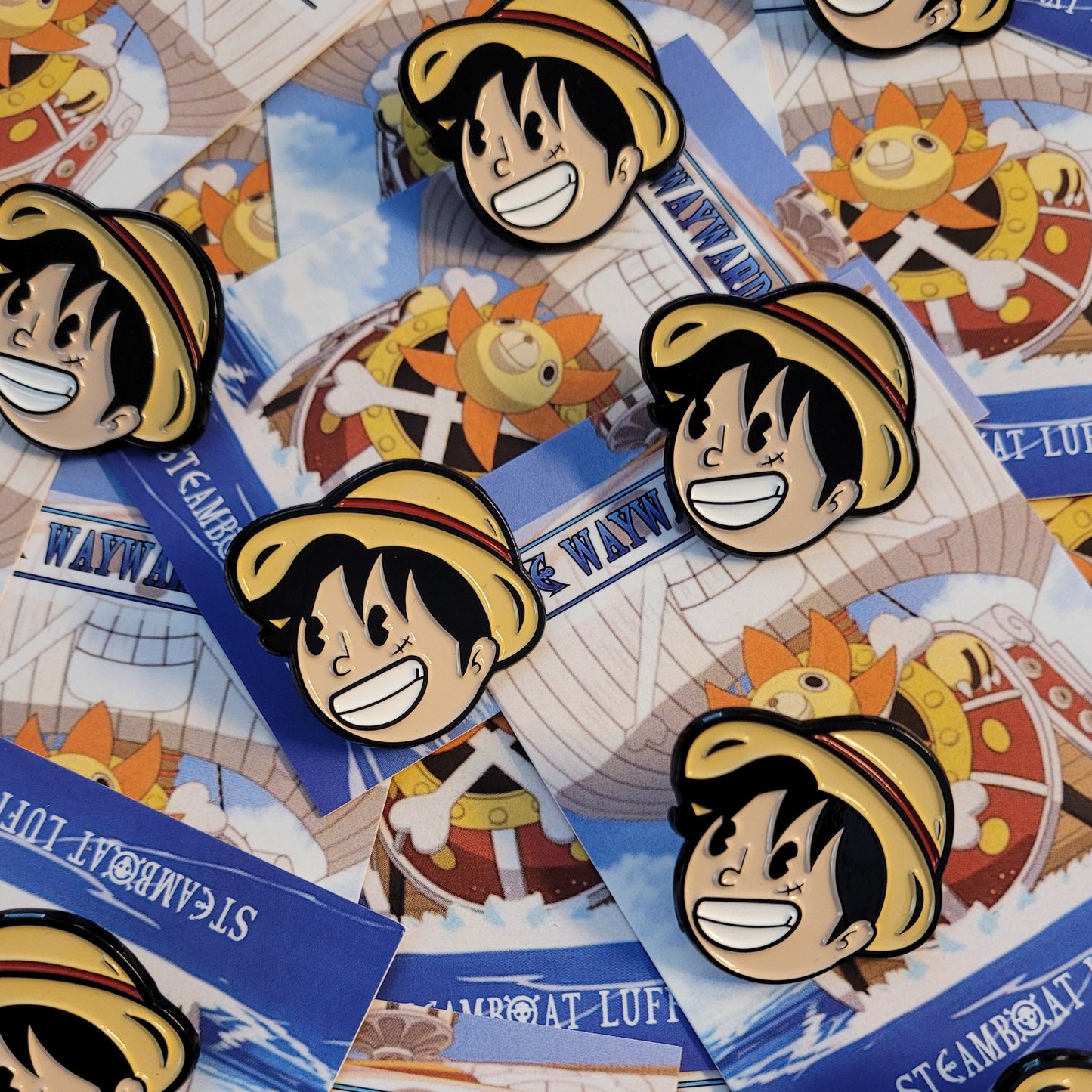 Steamboat Luffy Pin - One Piece X Steamboat Willie Inspired Anime Lapel Pin
