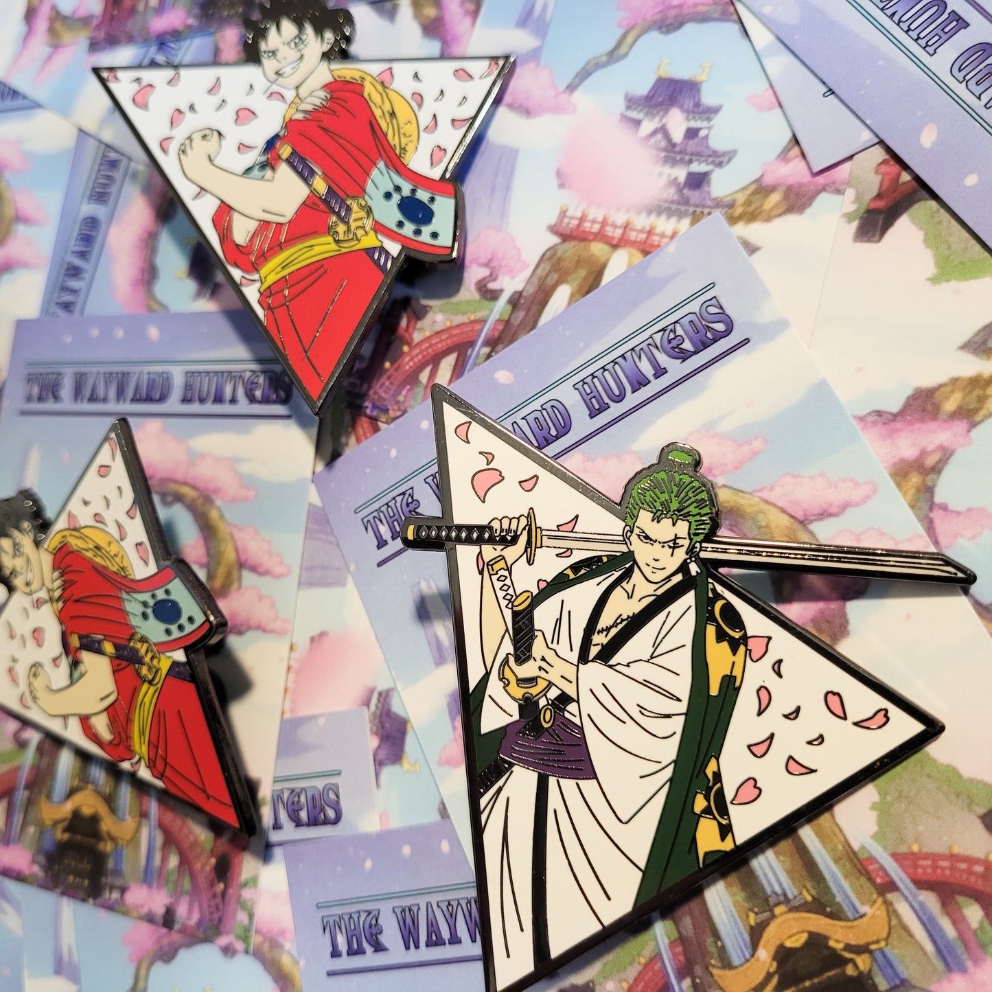 Pirate Rubber Boy & Pirate Hunter COMBO SET - Anime Manga Cute Enamel Pins - Anime Pirates Pins