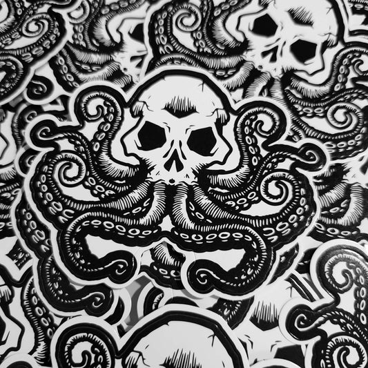 Lovecraftian Monster | HP Lovecraft Inspired Monster Sticker | Skull Octopus |