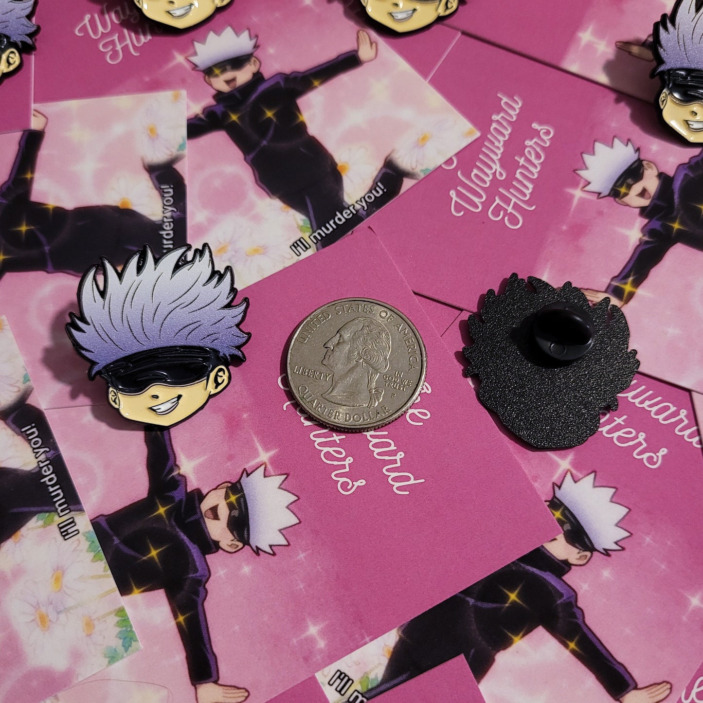 Blind Anime Sorcerer - Powerful White Haired Teacher - Anime Manga Cute Enamel Pins