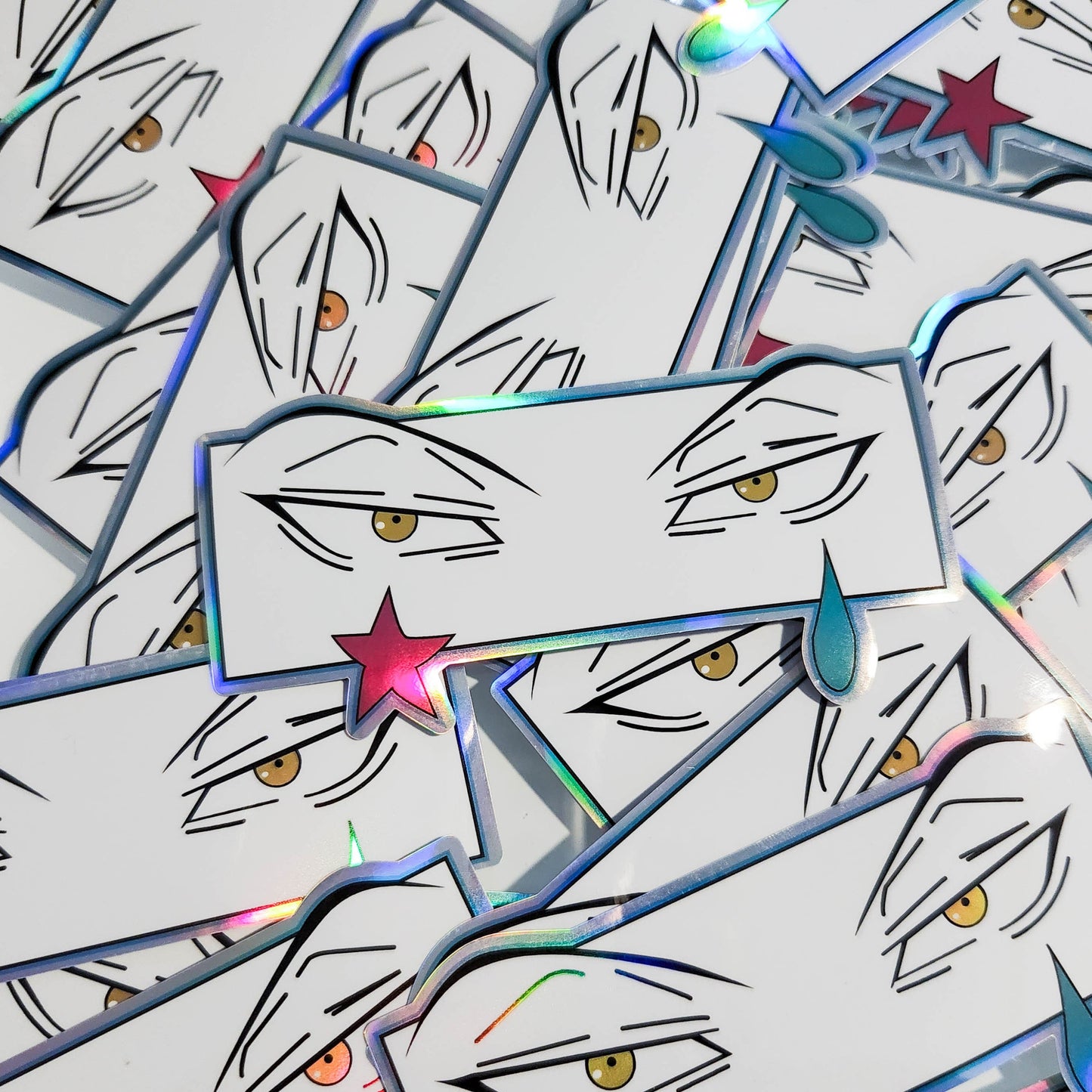 Anime Hunter Clown Eyes Holographic Sticker - Anime Manga Stickers - Hunter Anime Holo Sticker - 2 Stickers