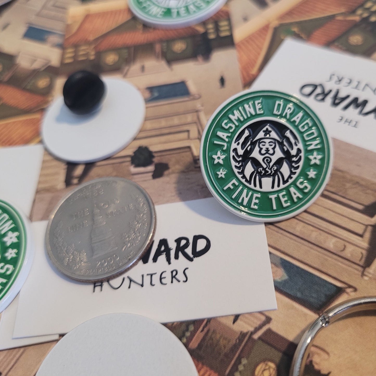 Jasmine Dragon Fine Teas | Atla style Enamel Pin & Keychain Combo!