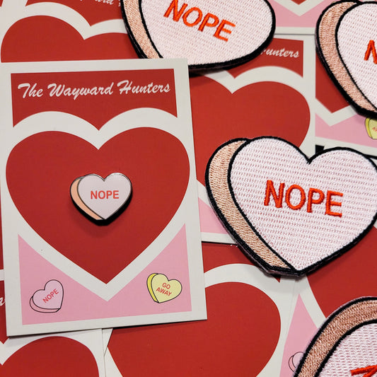 Valentine's Day Candy Nope Combo Heart pins - Anti Valentine's Day Enamel Pin set