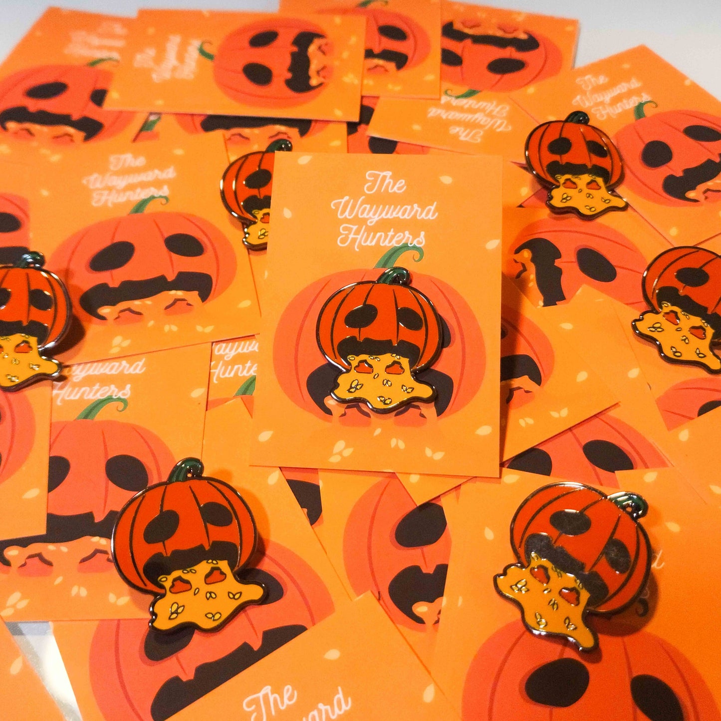 Halloween Pumpkin Guts lapel Pin- Quirky Pumpkin Guts Lapel Pin - Halloween Humor Hard Enamel Pin