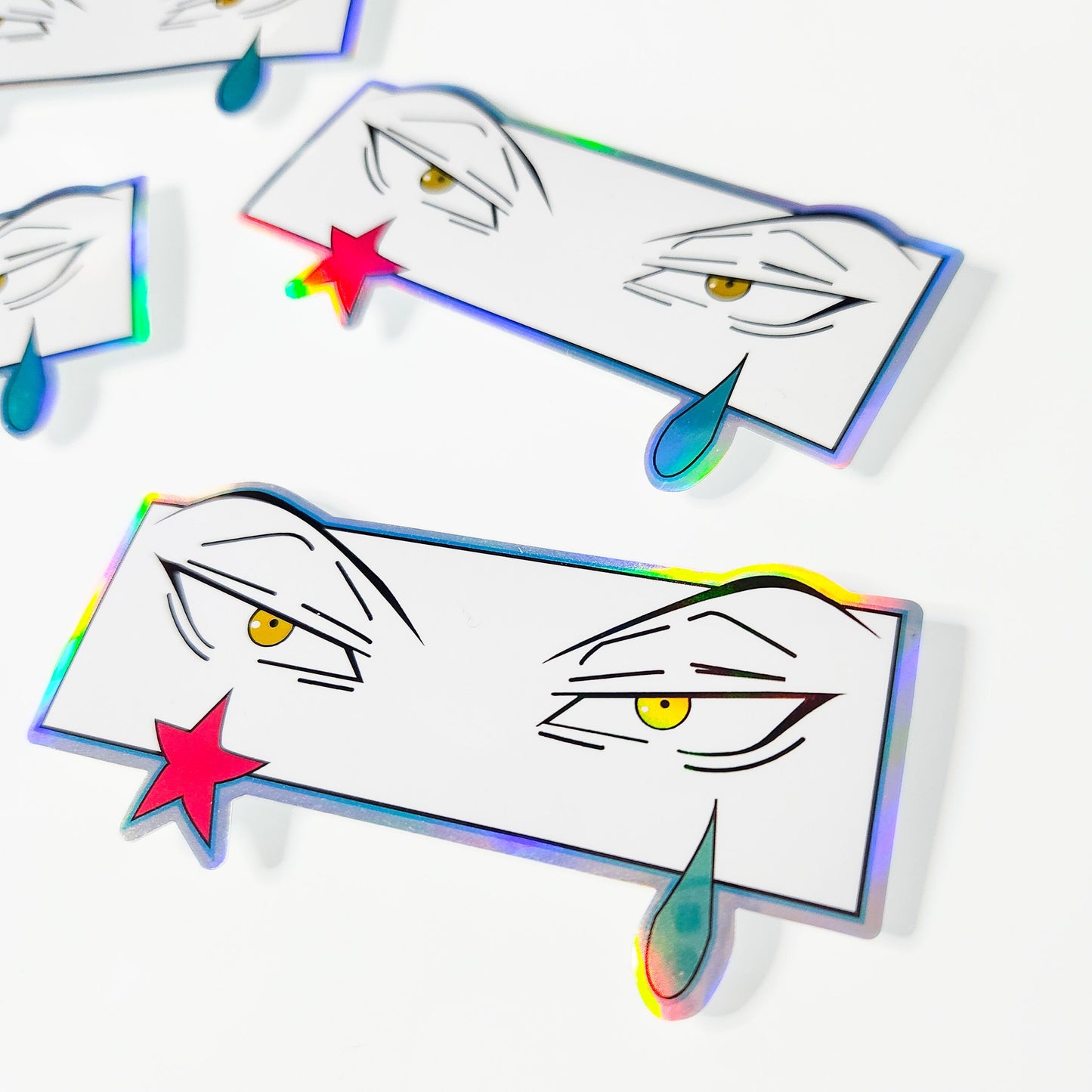 Anime Hunter Clown Eyes Holographic Sticker - Anime Manga Stickers - Hunter Anime Holo Sticker - 2 Stickers