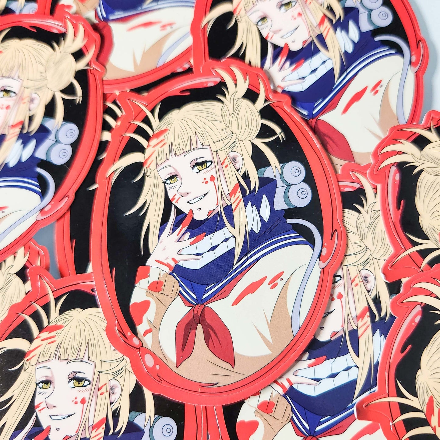 Cute Blood Villain Anime Girl Stickers - Anime Waifu - Crazy anime girl - Anime Manga Stickers