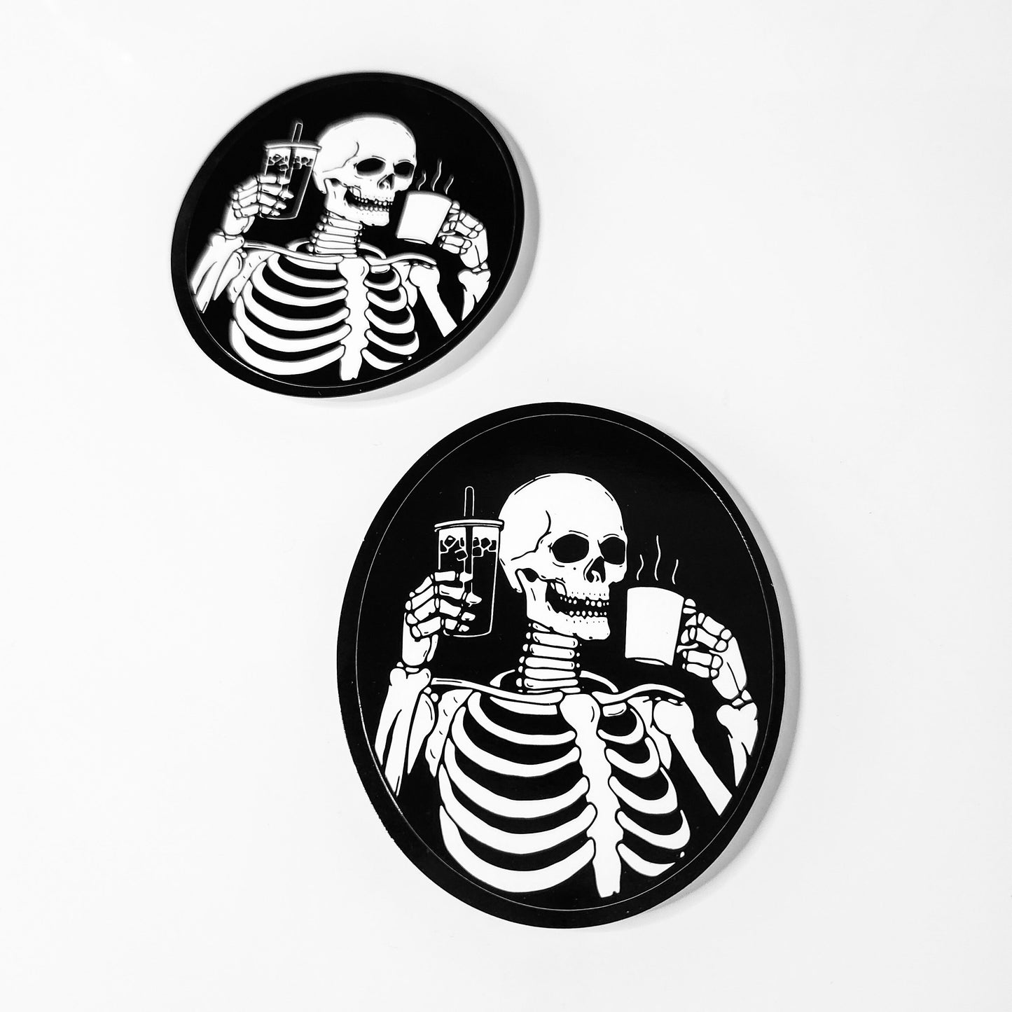 Coffee Addict Sticker - Skeleton Coffee & Iced Coffee Stickers - Coffee Themed Sticker