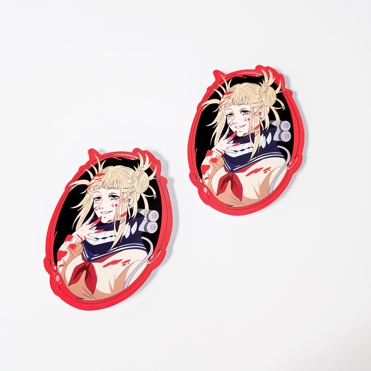 Cute Blood Villain Anime Girl Stickers - Anime Waifu - Crazy anime girl - Anime Manga Stickers