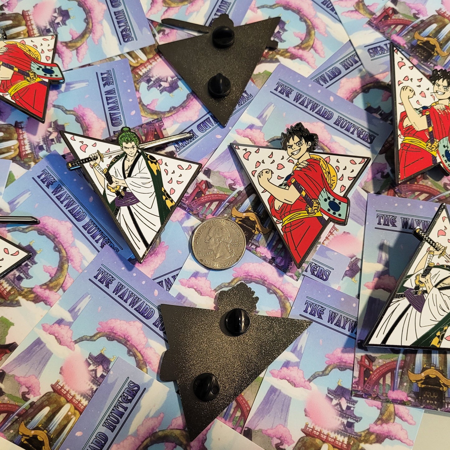 Pirate Rubber Boy & Pirate Hunter COMBO SET - Anime Manga Cute Enamel Pins - Anime Pirates Pins