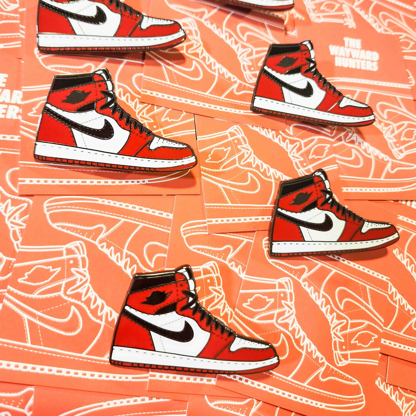 Classic 1 High Chicago Red Sneaker - High-Top Sneaker Hard Enamel Pin Inspired by Classic Basketball Shoe!
