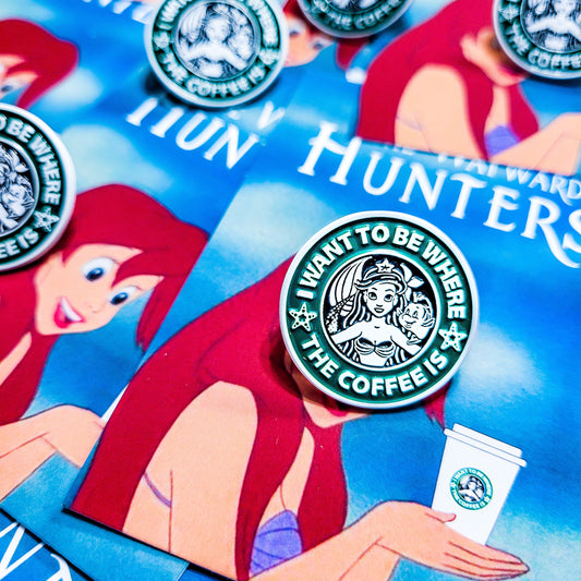 Mermaid I wanna be where the coffee is | Little Mermaid Starbucks inspired pin | Cute Coffee Pin