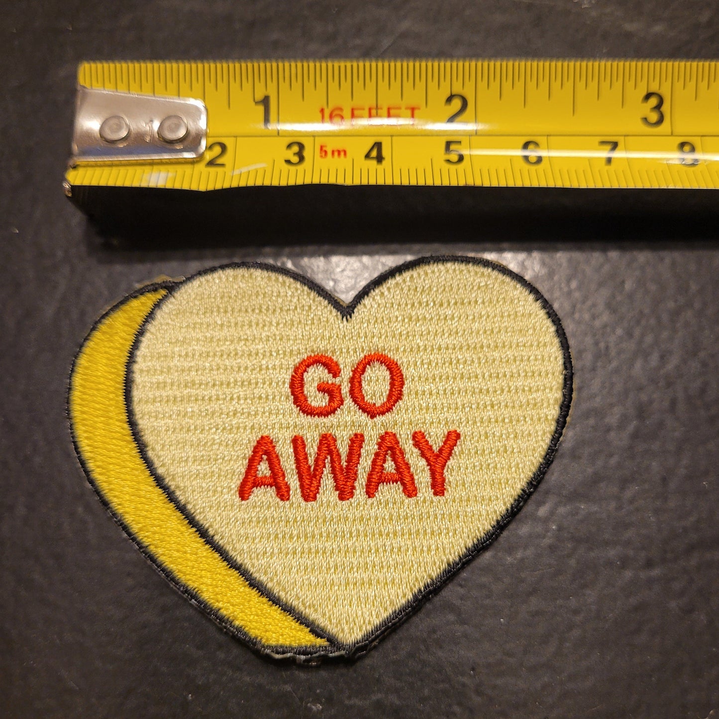 Valentine's Day Candy Nope and Go Away Heart Patch Combo - Anti Valentine's Day Iron On Patches