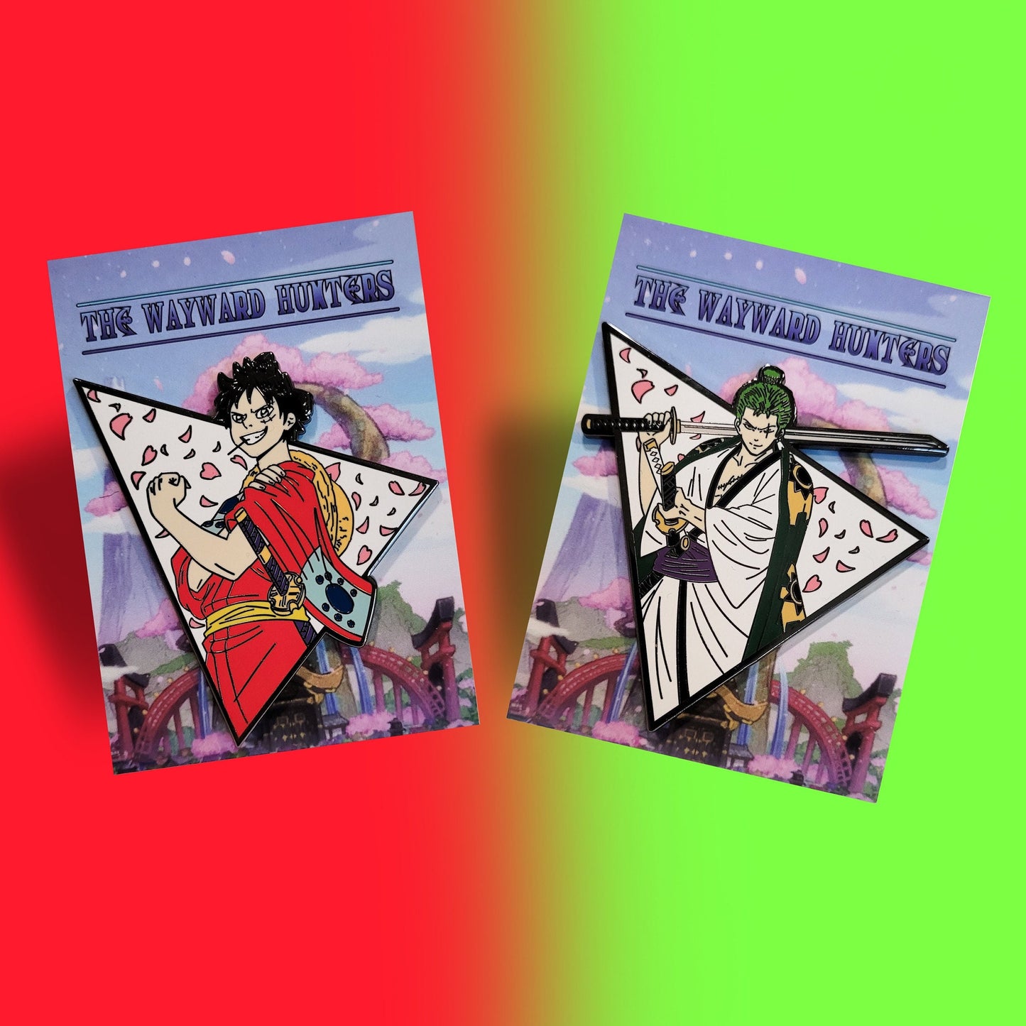 Pirate Rubber Boy & Pirate Hunter COMBO SET - Anime Manga Cute Enamel Pins - Anime Pirates Pins