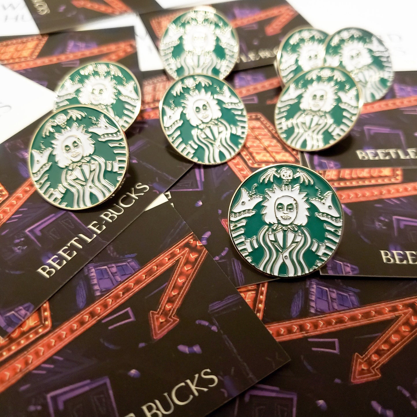 Beetlejuice Starbucks Logo Enamel Pin