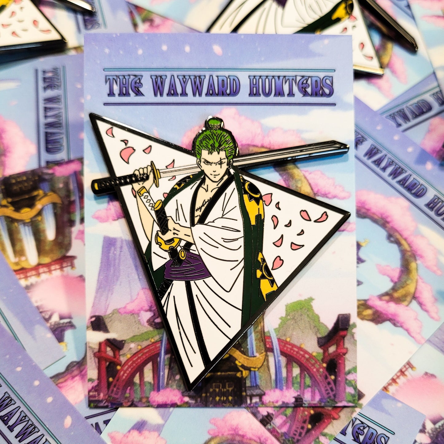 Pirate Hunter - Anime Manga Cute Enamel Pins - World's greatest swordsman - Anime Pirates - Moss head lapel pin