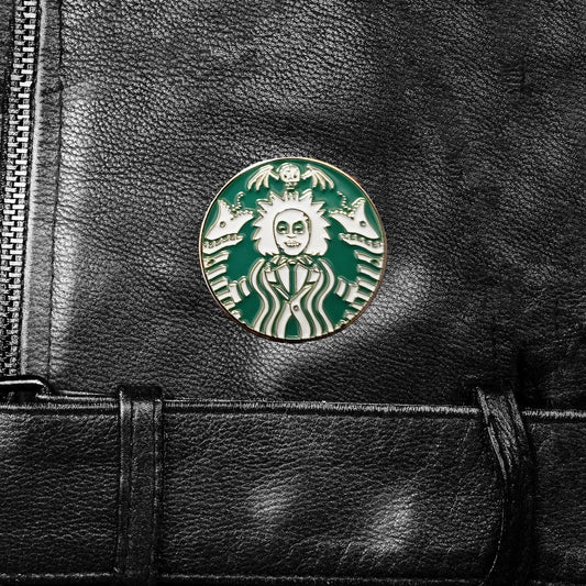 Beetlejuice Starbucks Logo Enamel Pin