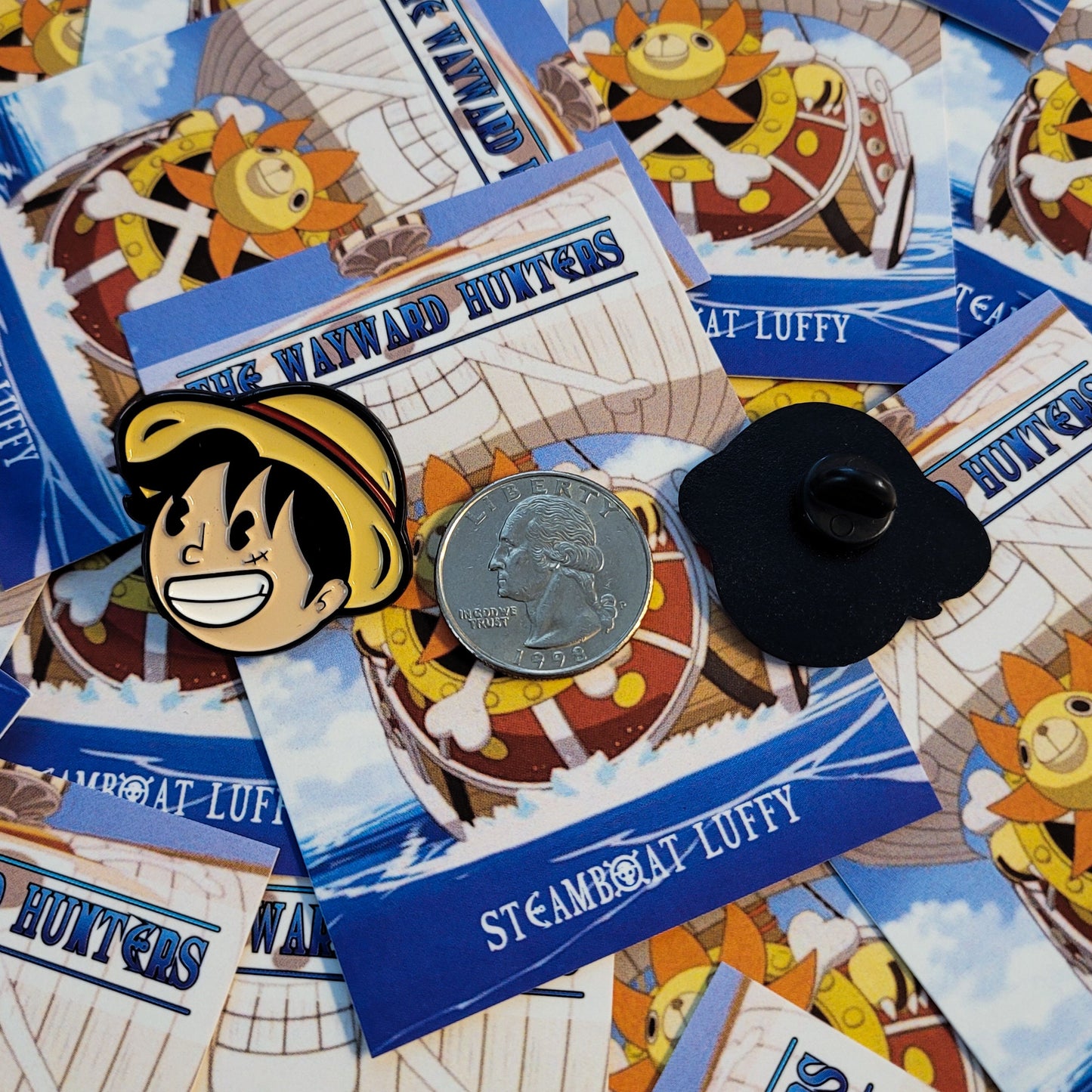Steamboat Luffy Pin - One Piece X Steamboat Willie Inspired Anime Lapel Pin