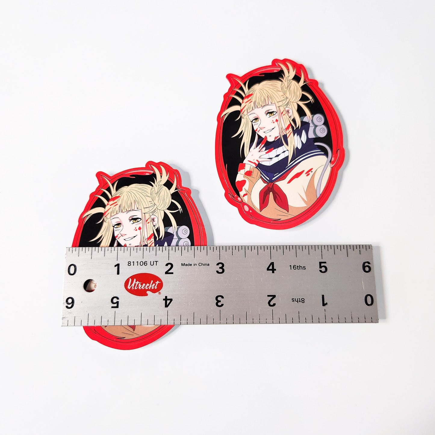 Cute Blood Villain Anime Girl Stickers - Anime Waifu - Crazy anime girl - Anime Manga Stickers
