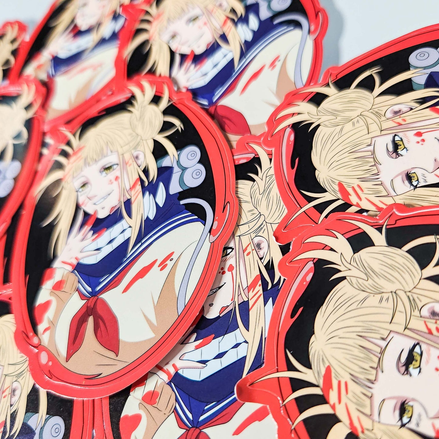 Cute Blood Villain Anime Girl Stickers - Anime Waifu - Crazy anime girl - Anime Manga Stickers
