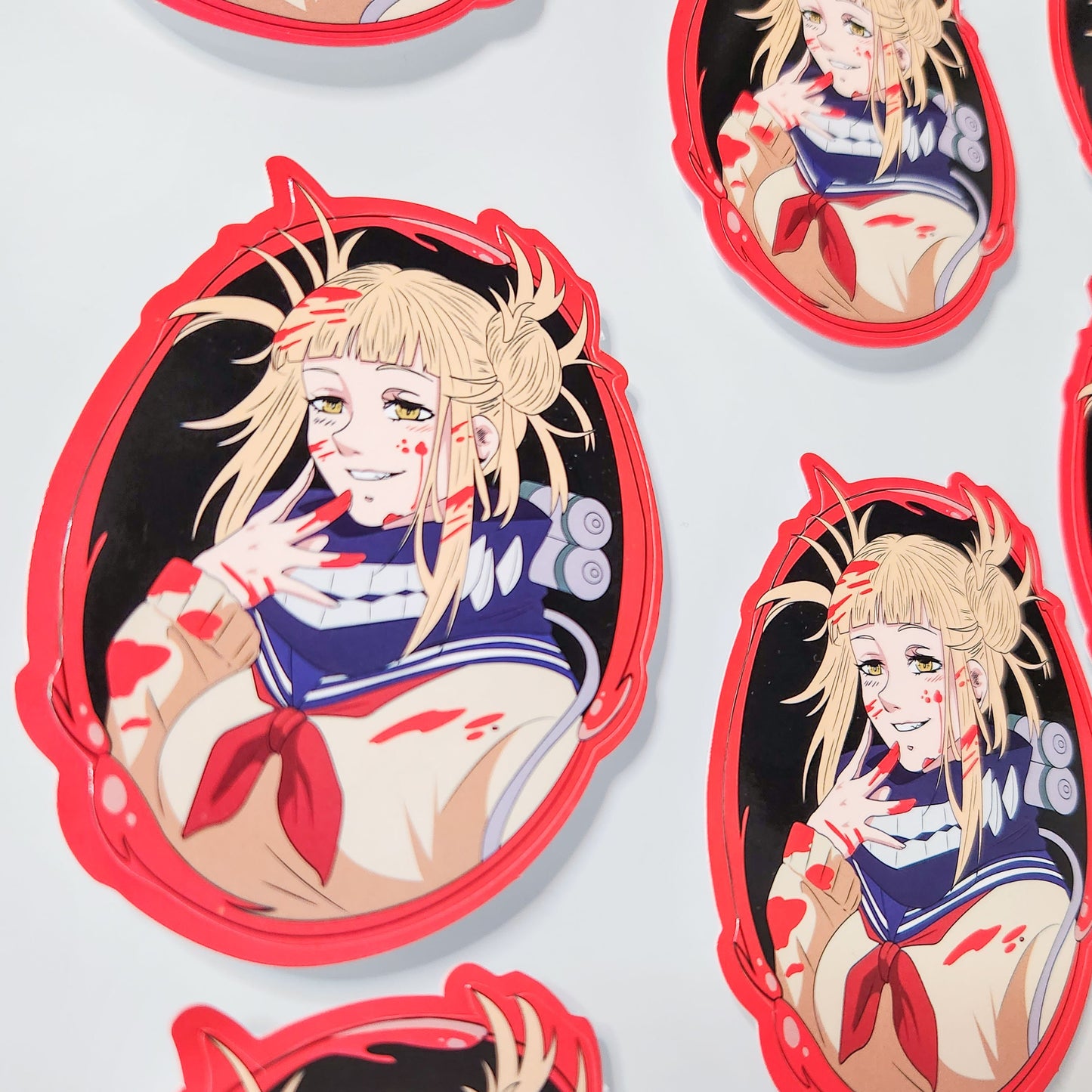 Cute Blood Villain Anime Girl Stickers - Anime Waifu - Crazy anime girl - Anime Manga Stickers