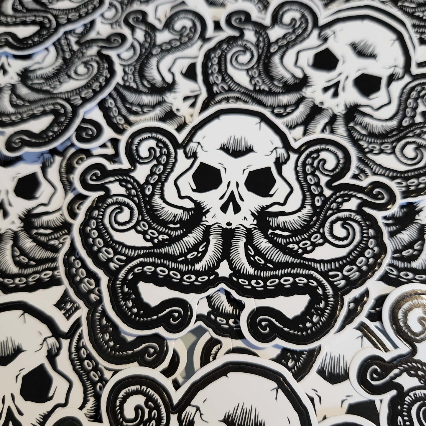 Lovecraftian Monster | HP Lovecraft Inspired Monster Sticker | Skull Octopus |