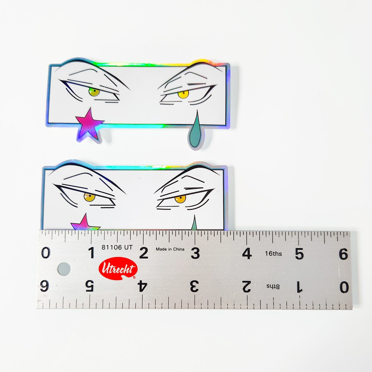 Anime Hunter Clown Eyes Holographic Sticker - Anime Manga Stickers - Hunter Anime Holo Sticker - 2 Stickers