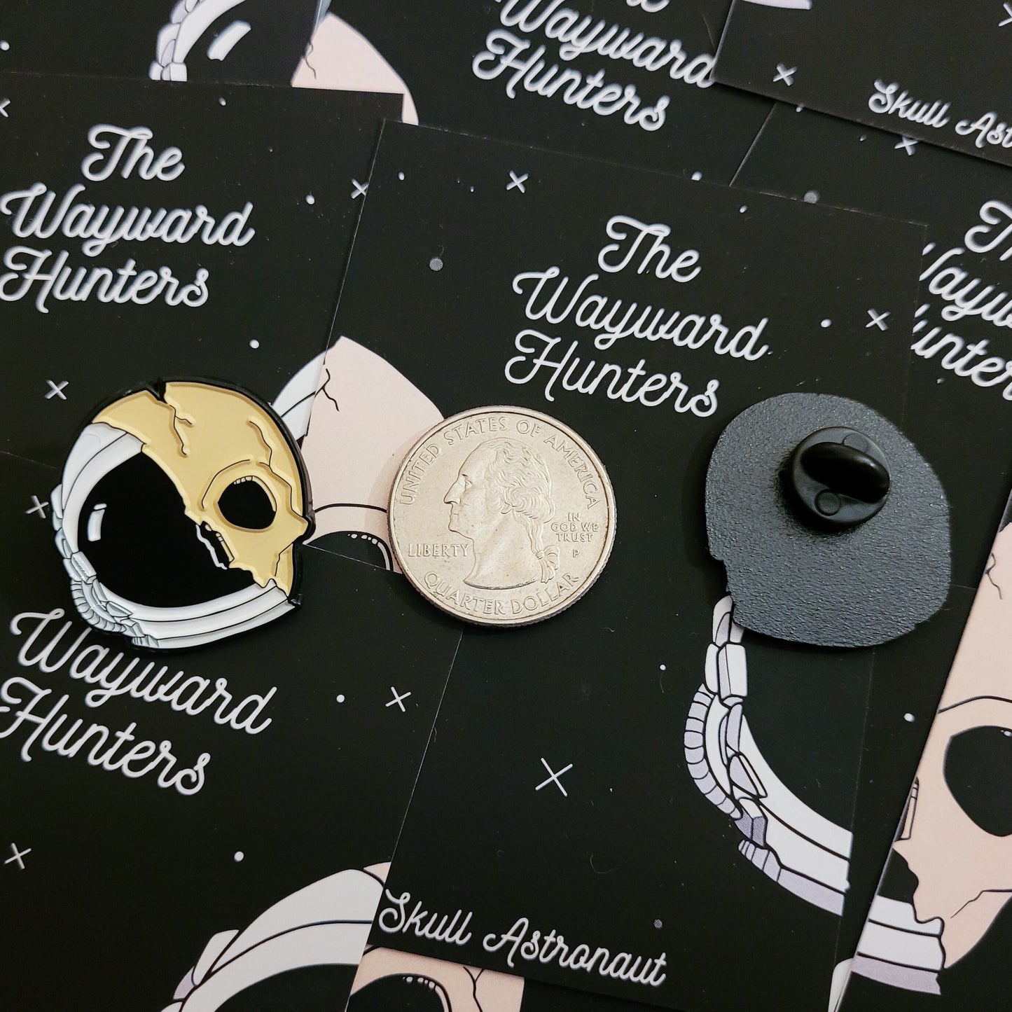 Skull Astronaut Pin and Patch Combo - Space Themed Pin and Iron-On Patch