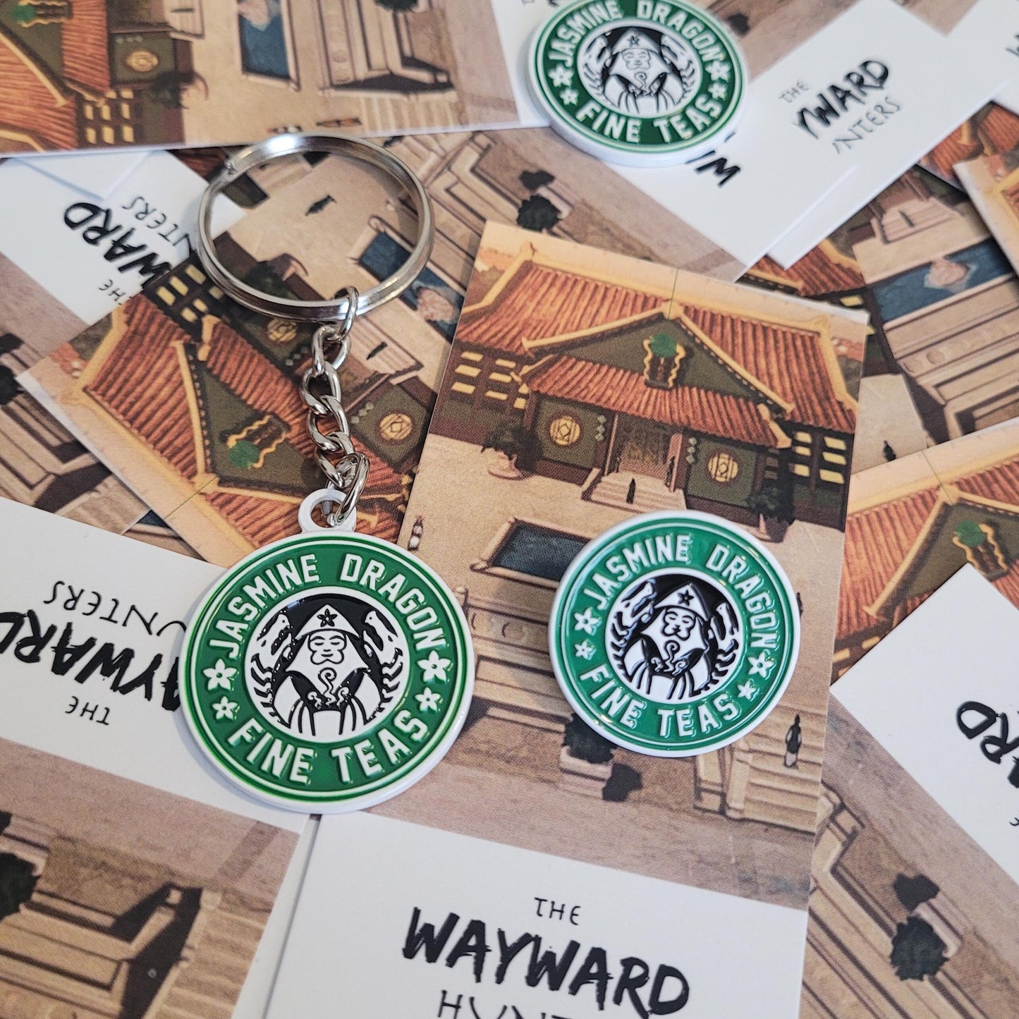 Jasmine Dragon Fine Teas | Atla style Enamel Pin & Keychain Combo!