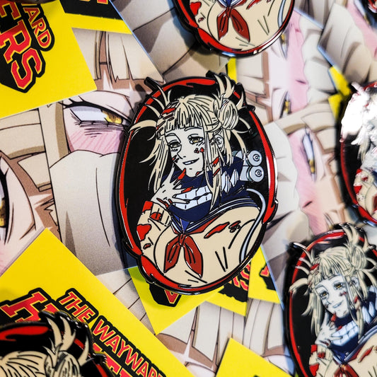 Cute Blood Villain Anime Girl - Anime Waifu - Crazy anime girl - Anime Manga Cute Enamel Pins