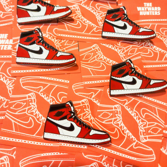 Classic 1 High Chicago Red Sneaker - High-Top Sneaker Hard Enamel Pin Inspired by Classic Basketball Shoe!