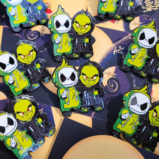 Nightmare Before Christmas x The Grinch Who Stole Christmas Lapel Pin - NEW HARD ENAMEL!