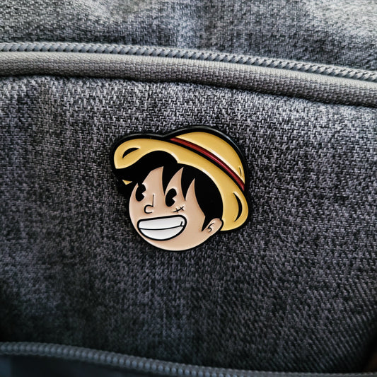 Steamboat Luffy Pin - One Piece X Steamboat Willie Inspired Anime Lapel Pin