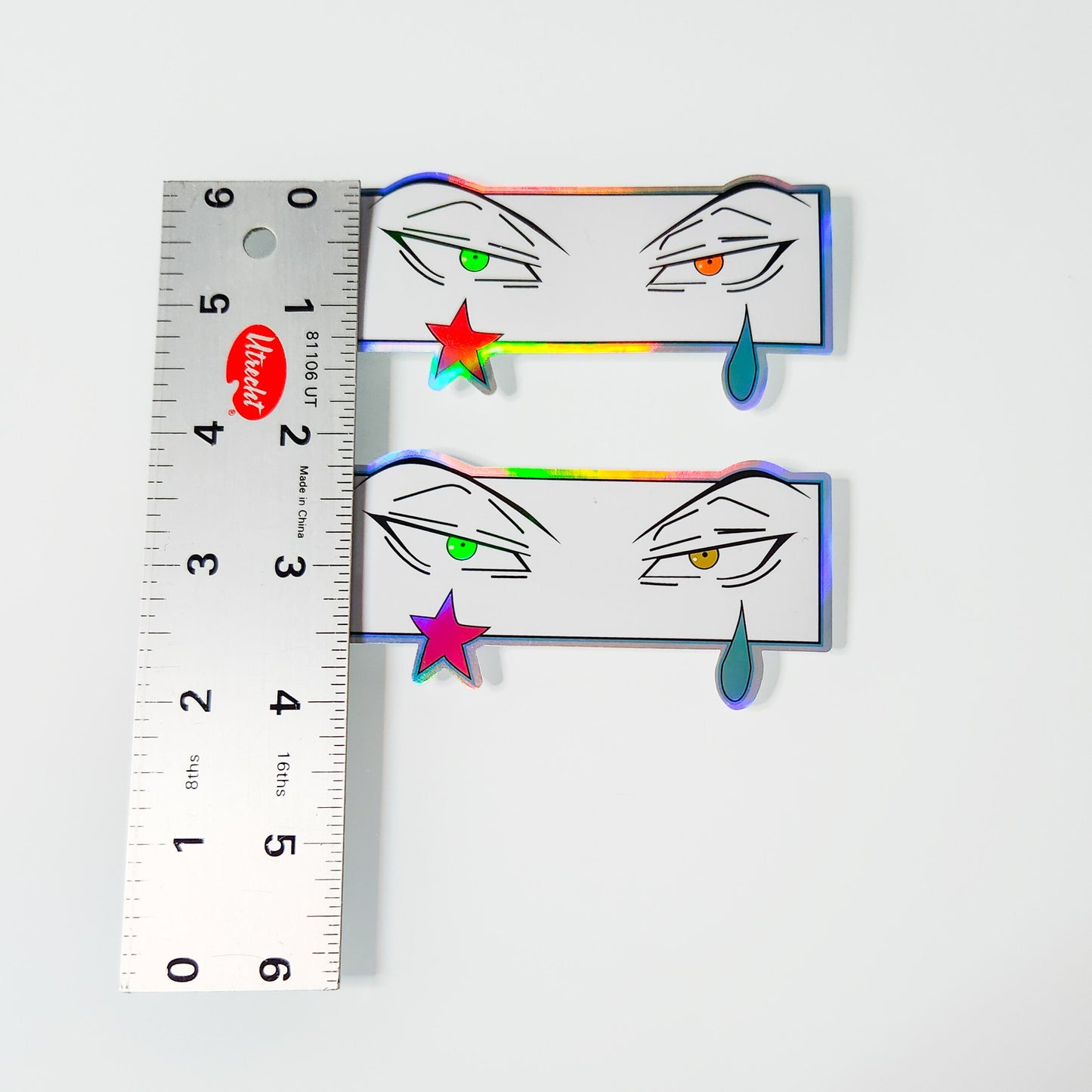 Anime Hunter Clown Eyes Holographic Sticker - Anime Manga Stickers - Hunter Anime Holo Sticker - 2 Stickers