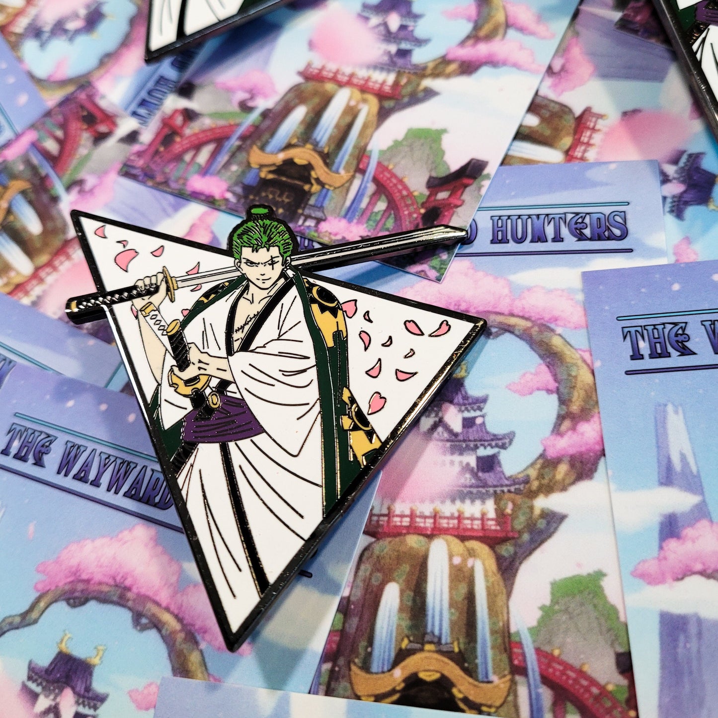 Pirate Hunter - Anime Manga Cute Enamel Pins - World's greatest swordsman - Anime Pirates - Moss head lapel pin