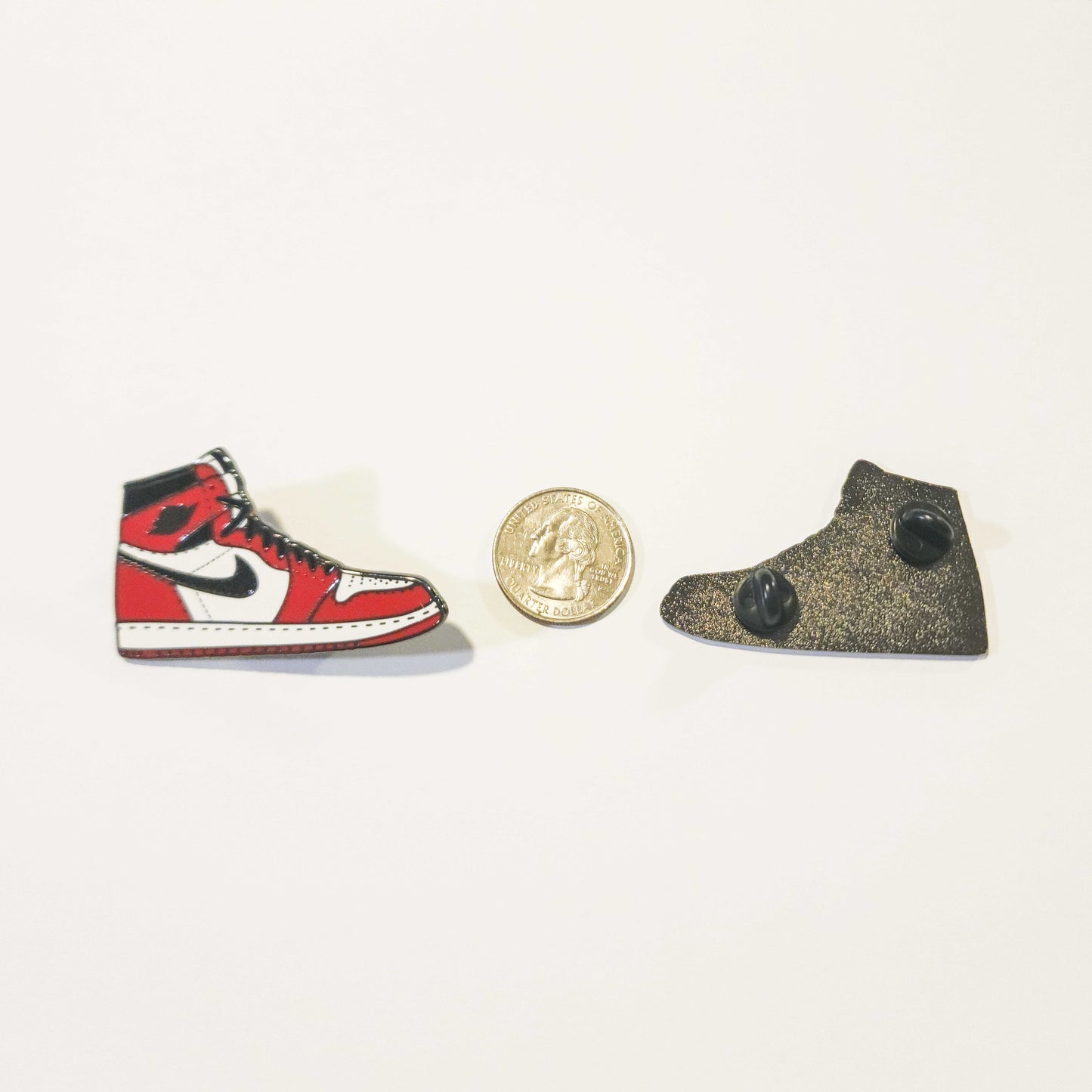 Classic 1 High Chicago Red Sneaker - High-Top Sneaker Hard Enamel Pin Inspired by Classic Basketball Shoe!