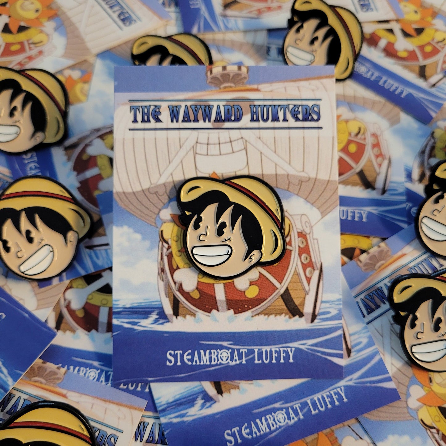 Steamboat Luffy Pin - One Piece X Steamboat Willie Inspired Anime Lapel Pin