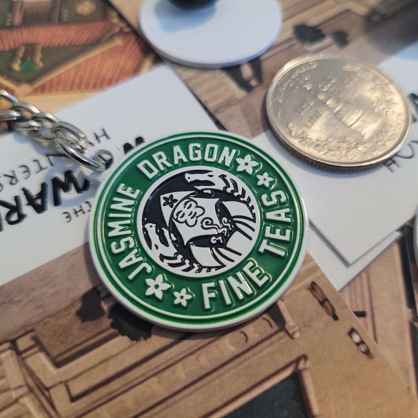 Jasmine Dragon Fine Teas | Atla style Enamel Pin & Keychain Combo!