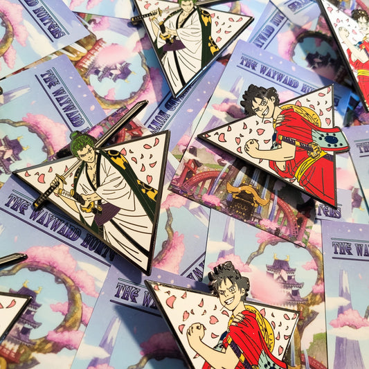 Pirate Rubber Boy & Pirate Hunter COMBO SET - Anime Manga Cute Enamel Pins - Anime Pirates Pins