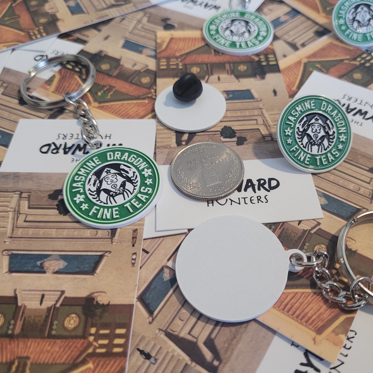 Jasmine Dragon Fine Teas | Atla style Enamel Pin & Keychain Combo!