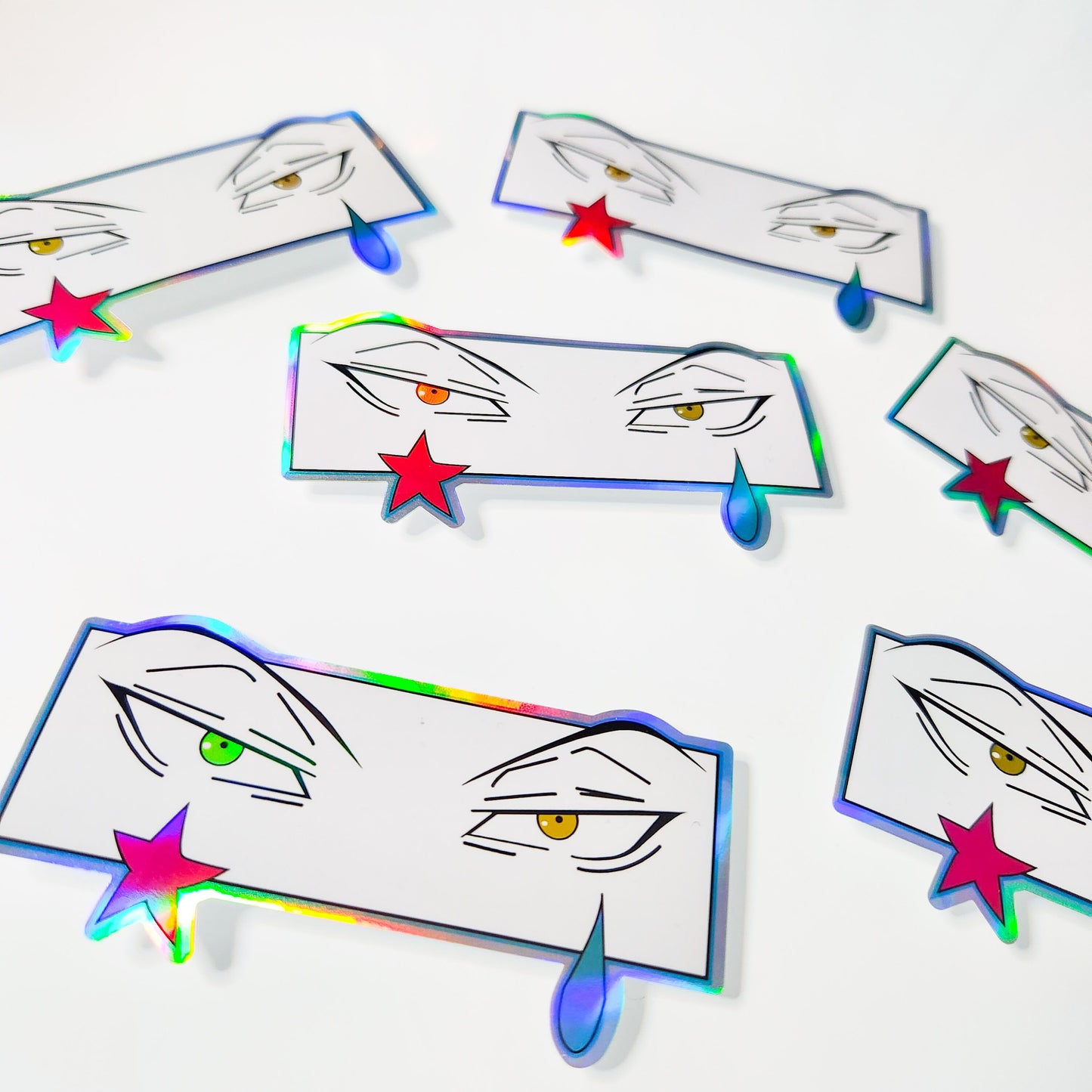 Anime Hunter Clown Eyes Holographic Sticker - Anime Manga Stickers - Hunter Anime Holo Sticker - 2 Stickers