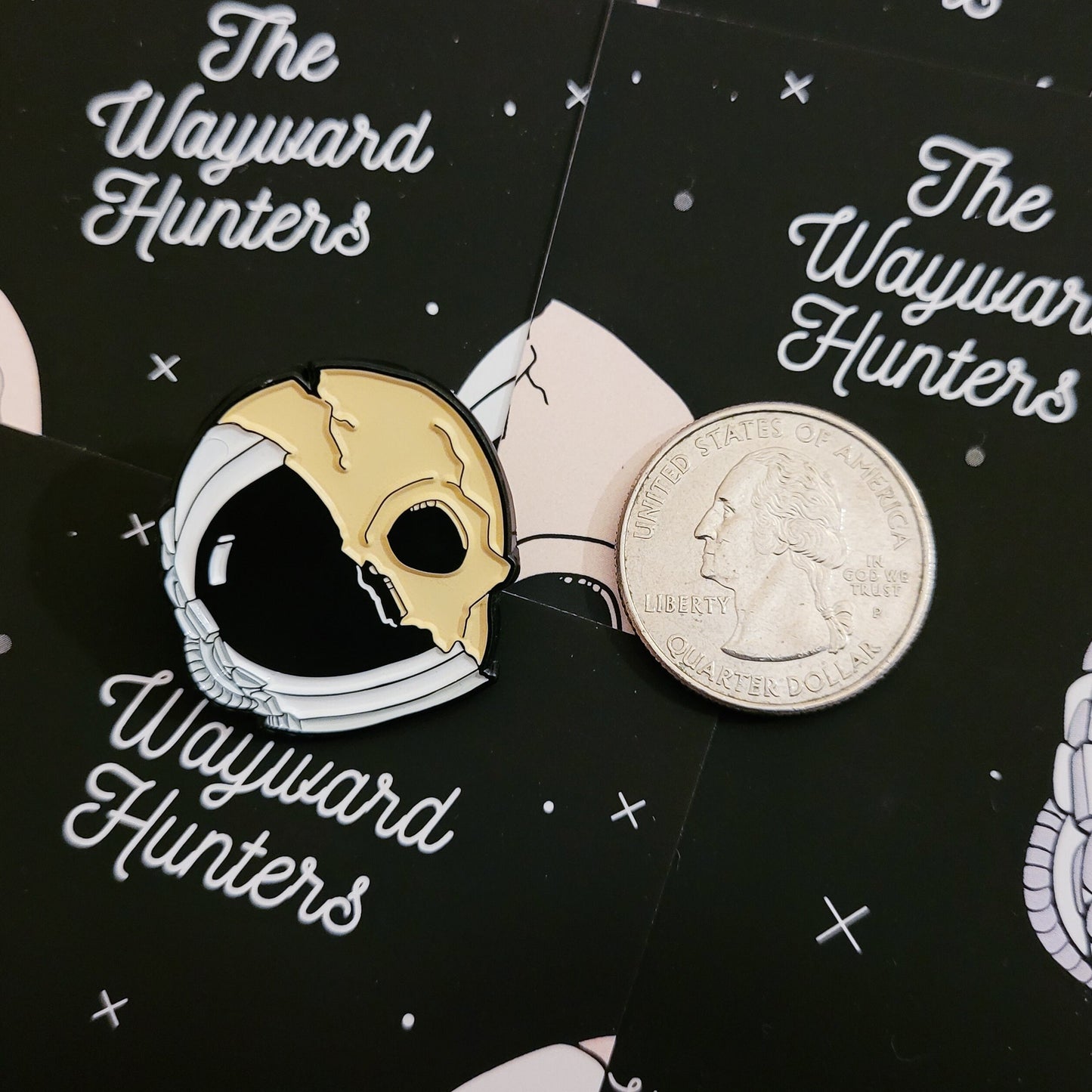 Skull Astronaut Pin and Patch Combo - Space Themed Pin and Iron-On Patch