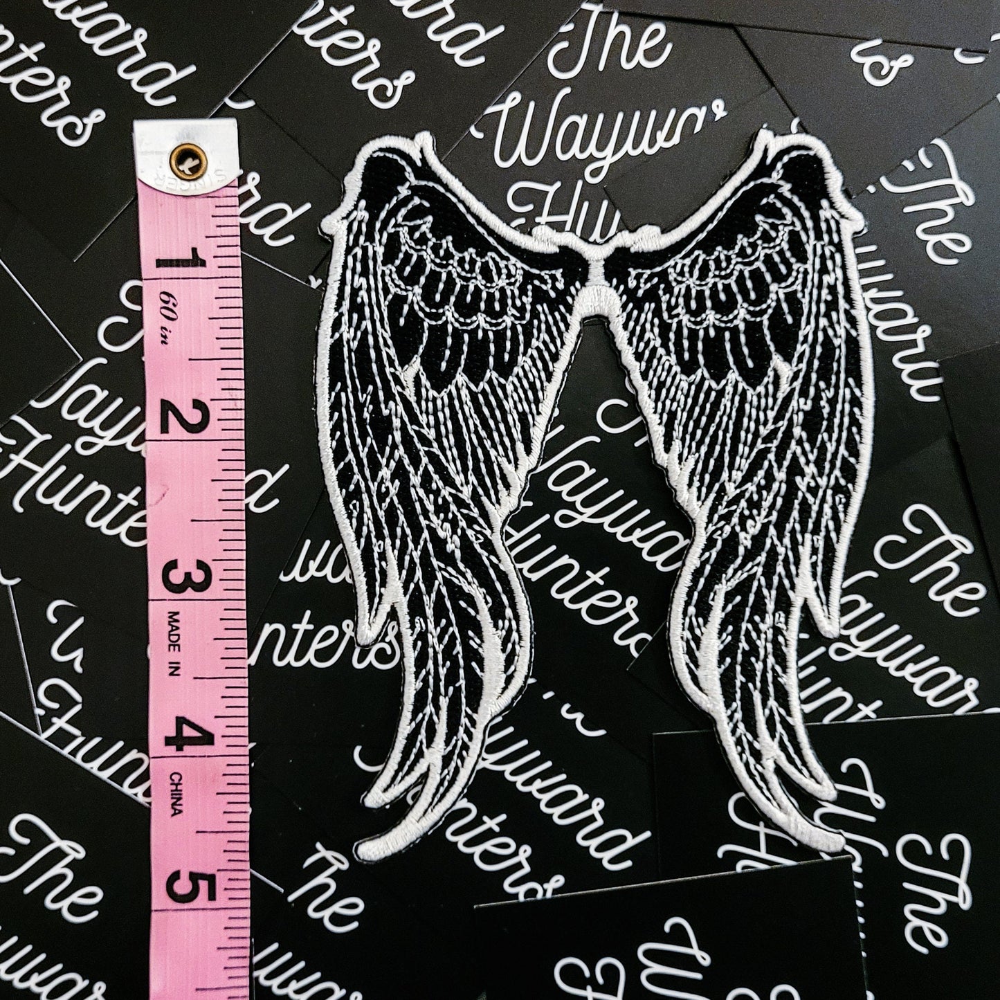 Supernatural Castiel's Wings Pin and Patch Combo - Angel Wings Lapel Pin and Iron-on Patch
