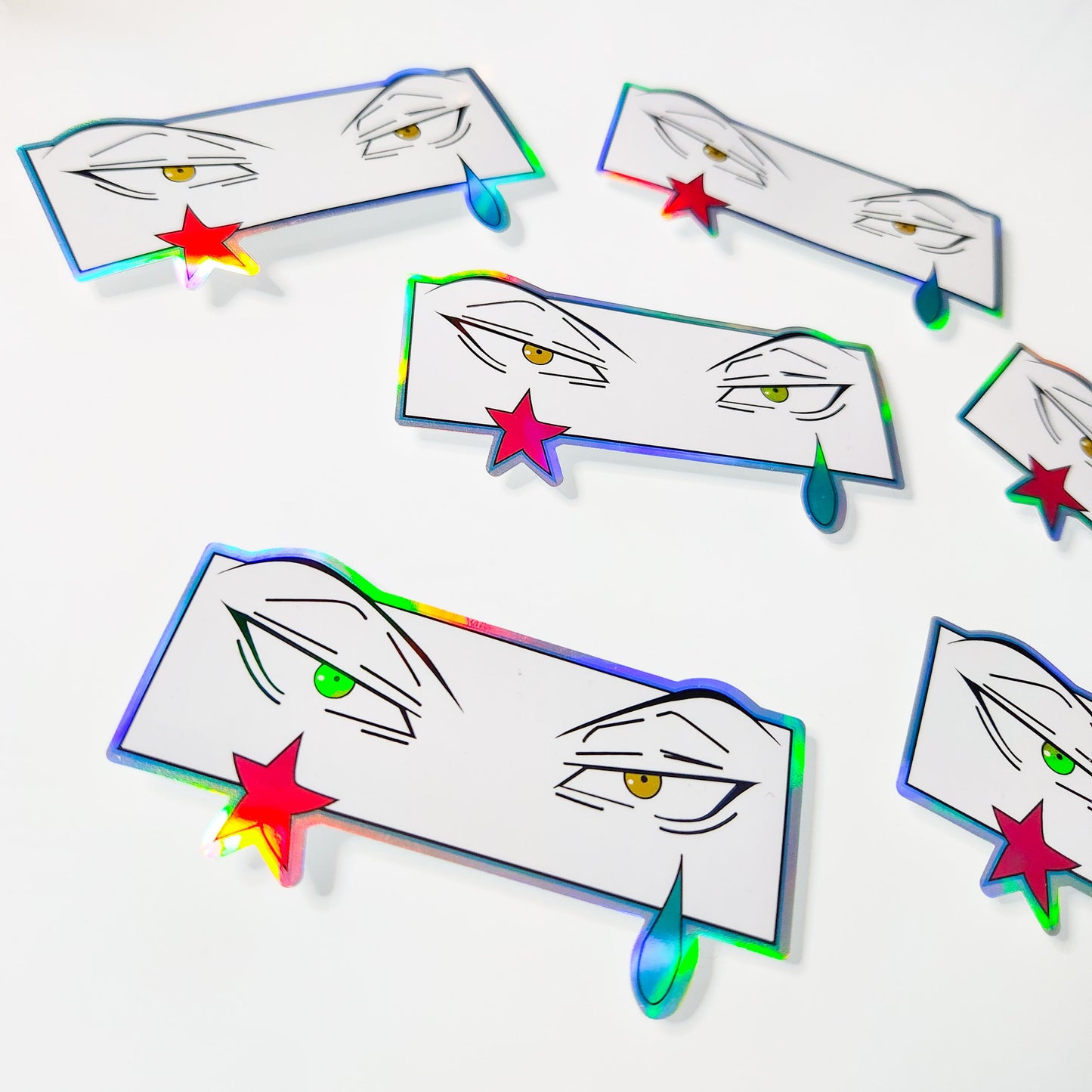 Anime Hunter Clown Eyes Holographic Sticker - Anime Manga Stickers - Hunter Anime Holo Sticker - 2 Stickers