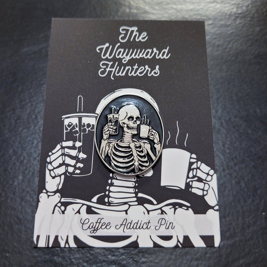 Coffee Addict Pin - Skeleton Coffee & Iced Coffee Enamel Pin