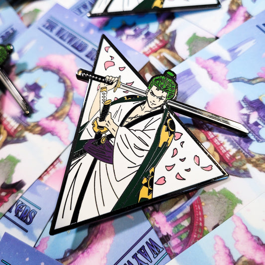 Pirate Hunter - Anime Manga Cute Enamel Pins - World's greatest swordsman - Anime Pirates - Moss head lapel pin